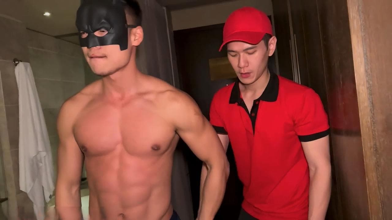 Threesome with handsome delivery man