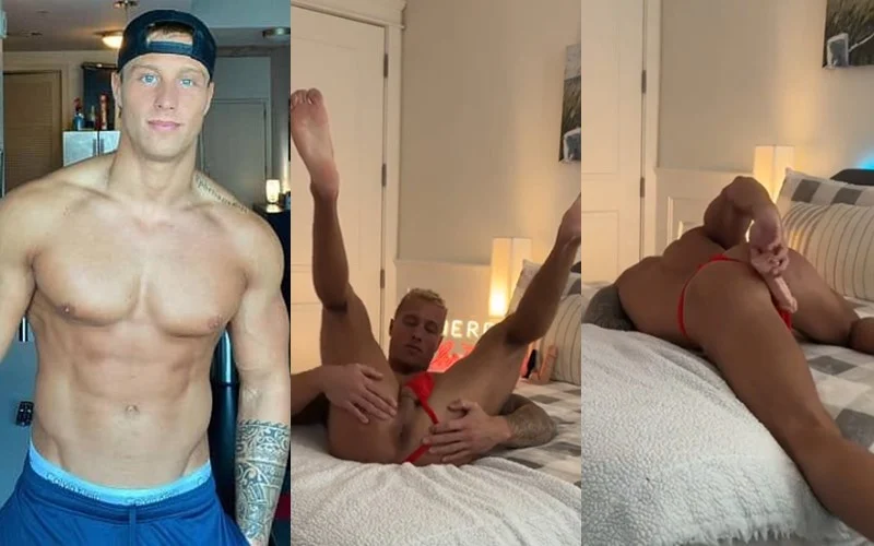 Nathan Webb fucks himself with a dildo