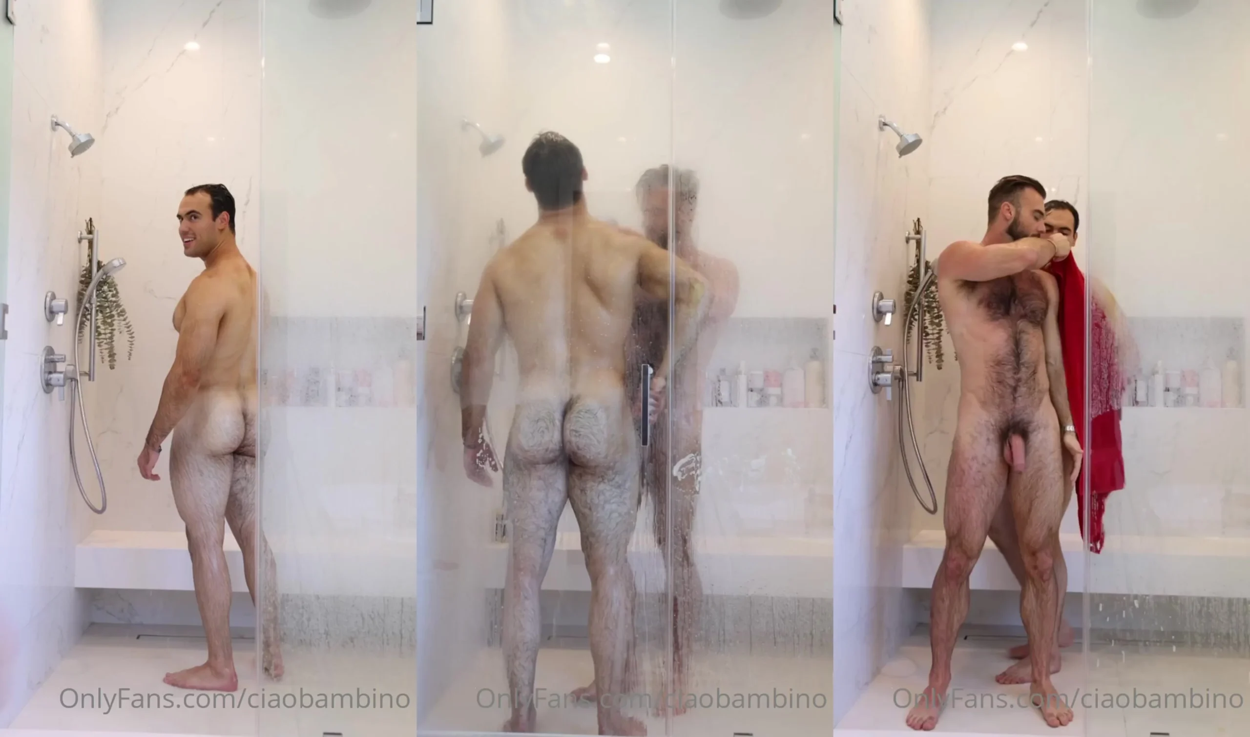 CiaoBambino and AlfieCinematic (Alfred Liebl) fool around together in the shower